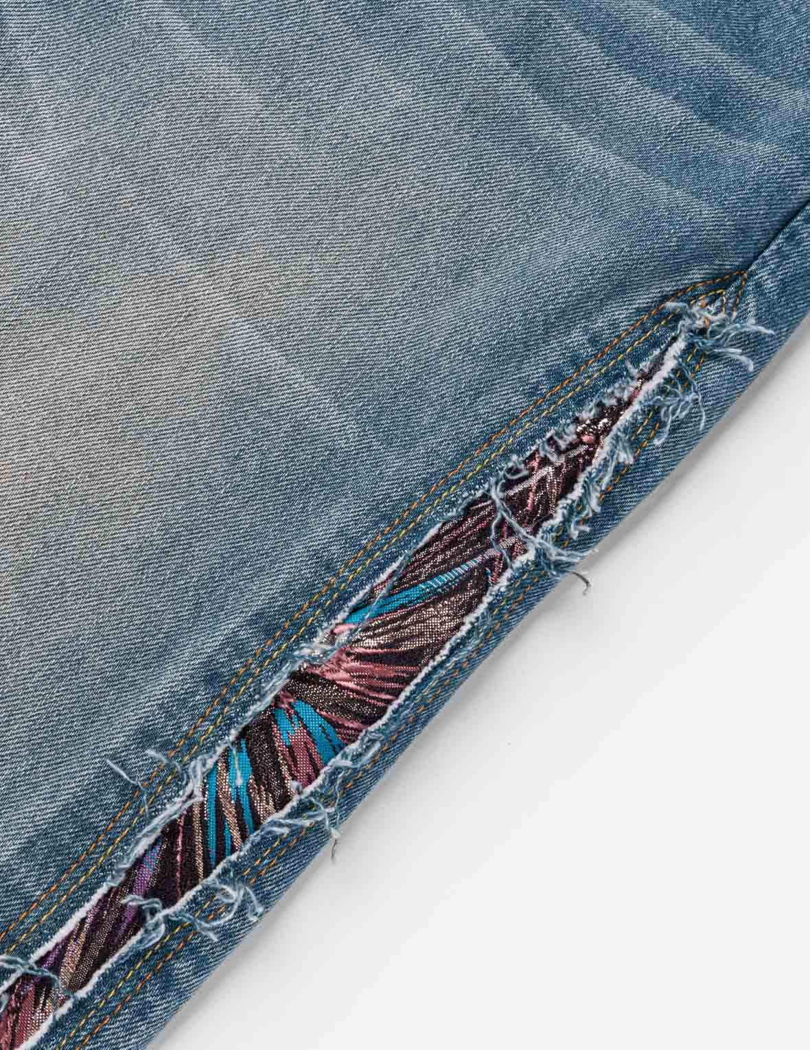 Brocade Patchwork Balloon Jeans