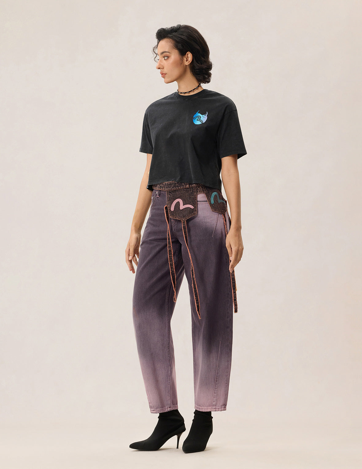 Two-tone Balloon Fit Jeans