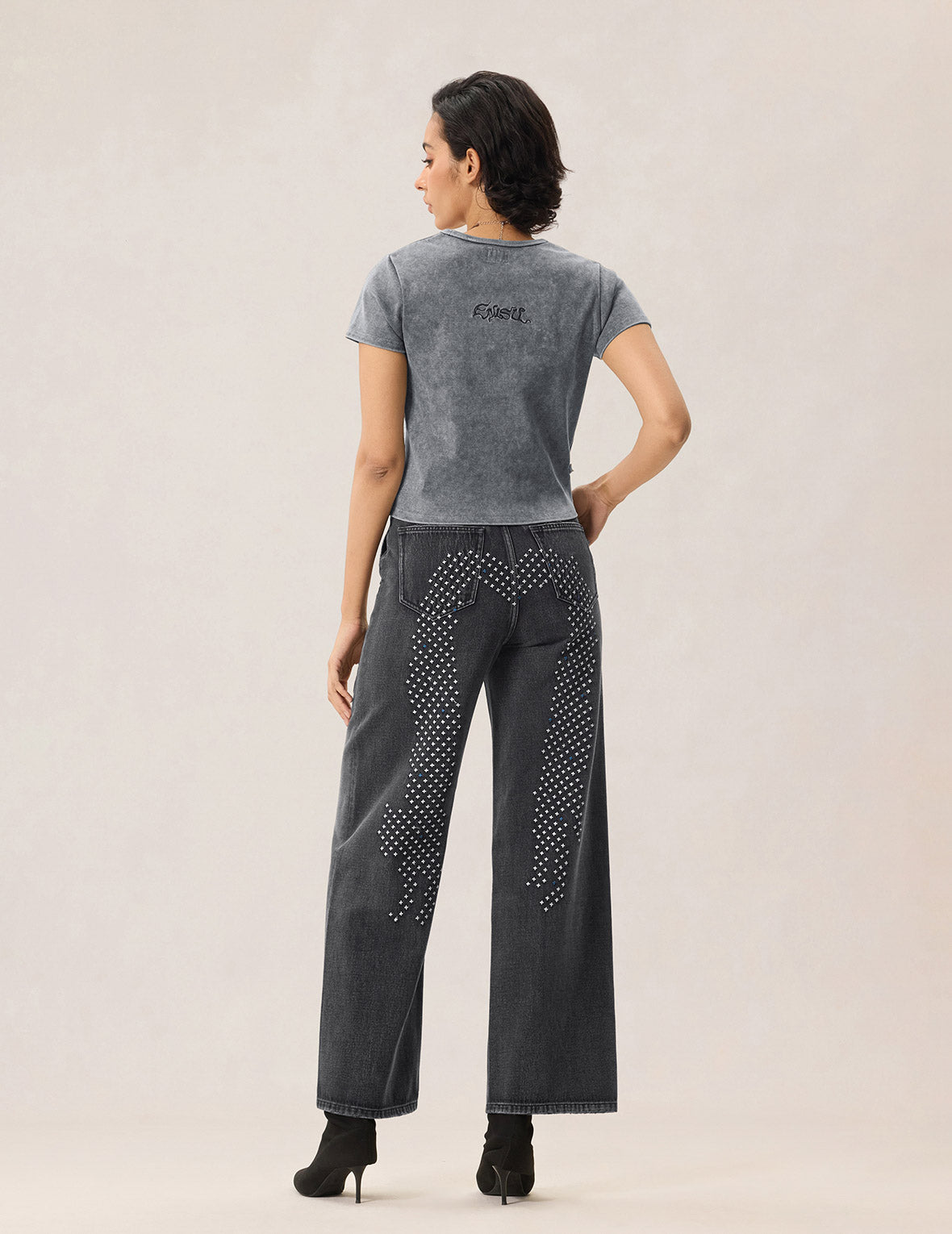 Sashiko Cat Daicock Jeans