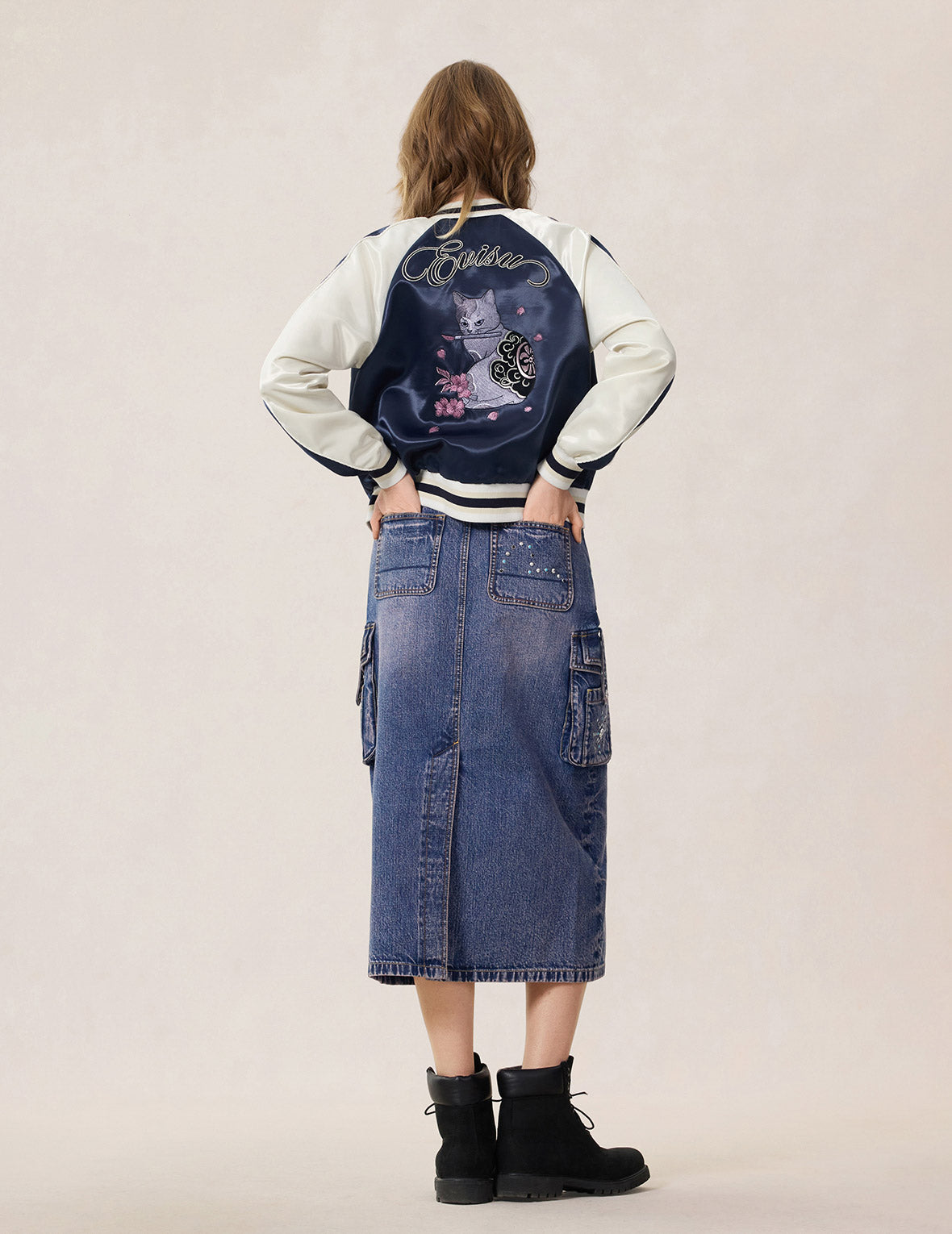 猫咪主题刺绣横须贺外套