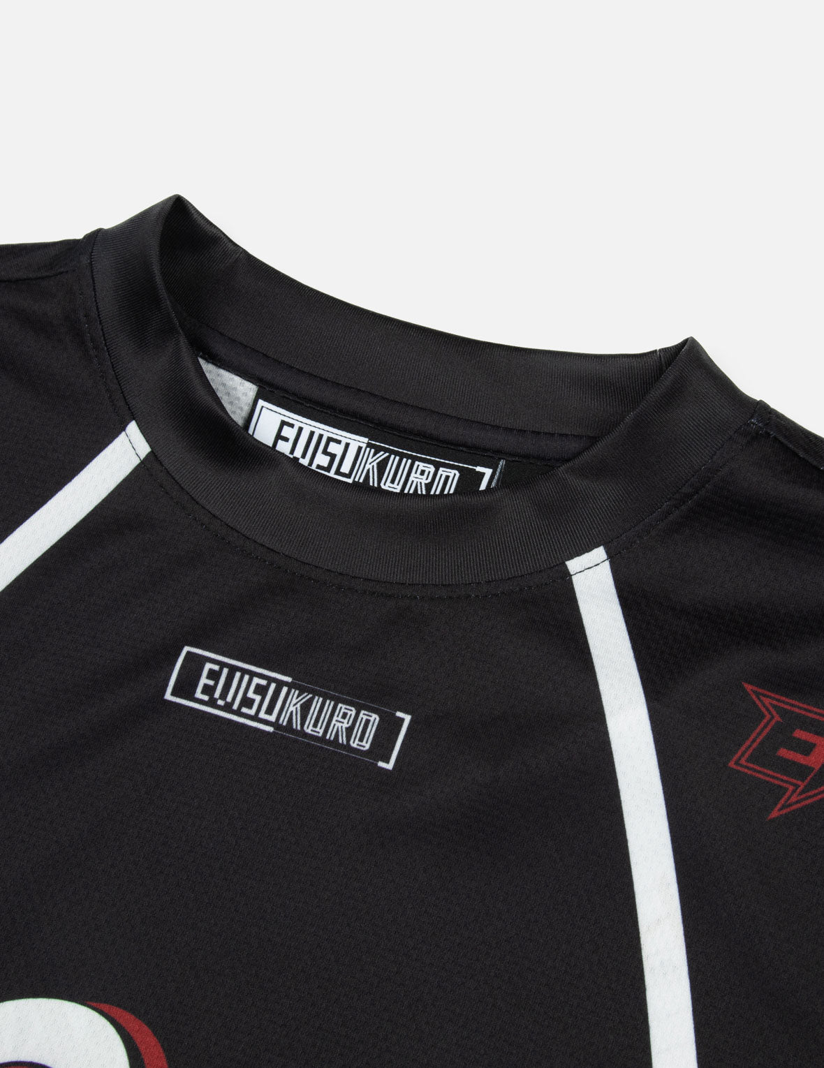 火焰和多重商标印花常规版型长袖赛车T恤