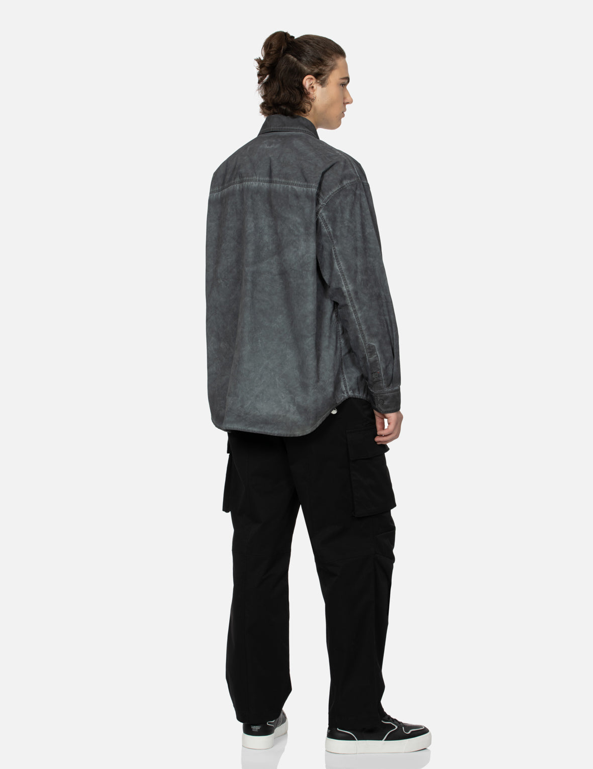 Washed Seagull Embroidery Loose Fit Shirt