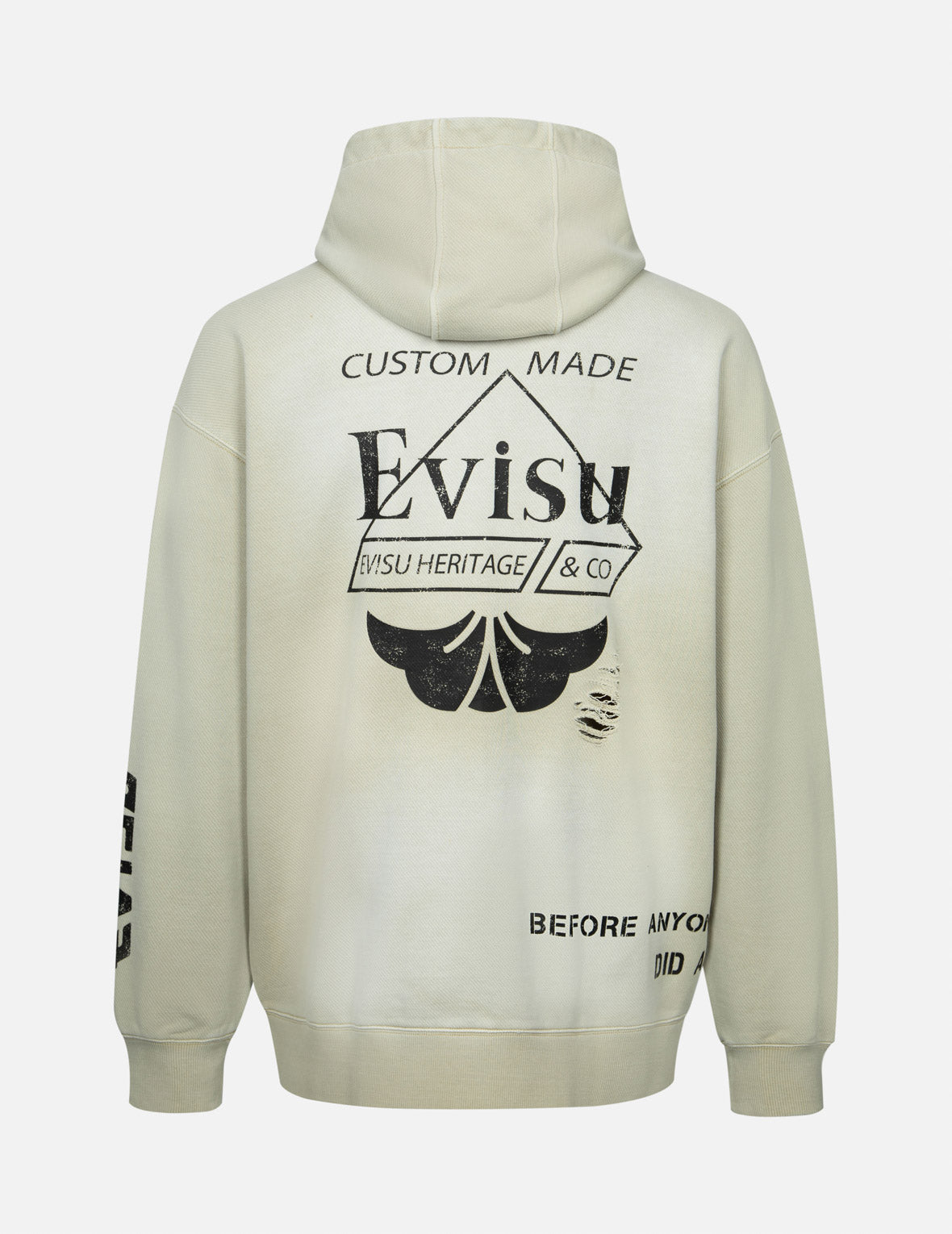 Multi Logos Print Loose Fit Washed Zip-Up Hoodie – EVISU