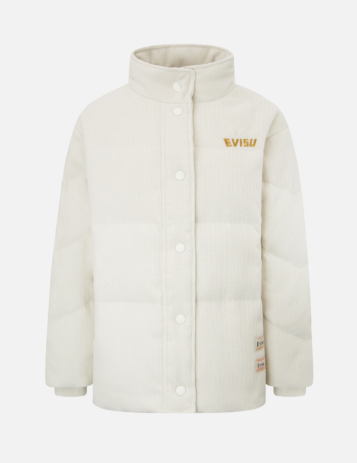 Seagull Appliqué Corduroy Down Jacket