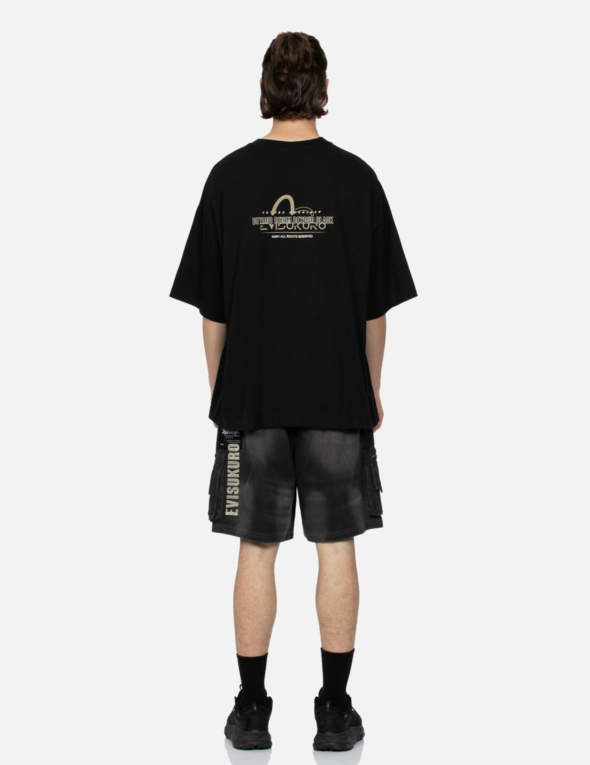 Logo Embroidery Belted Cargo Shorts