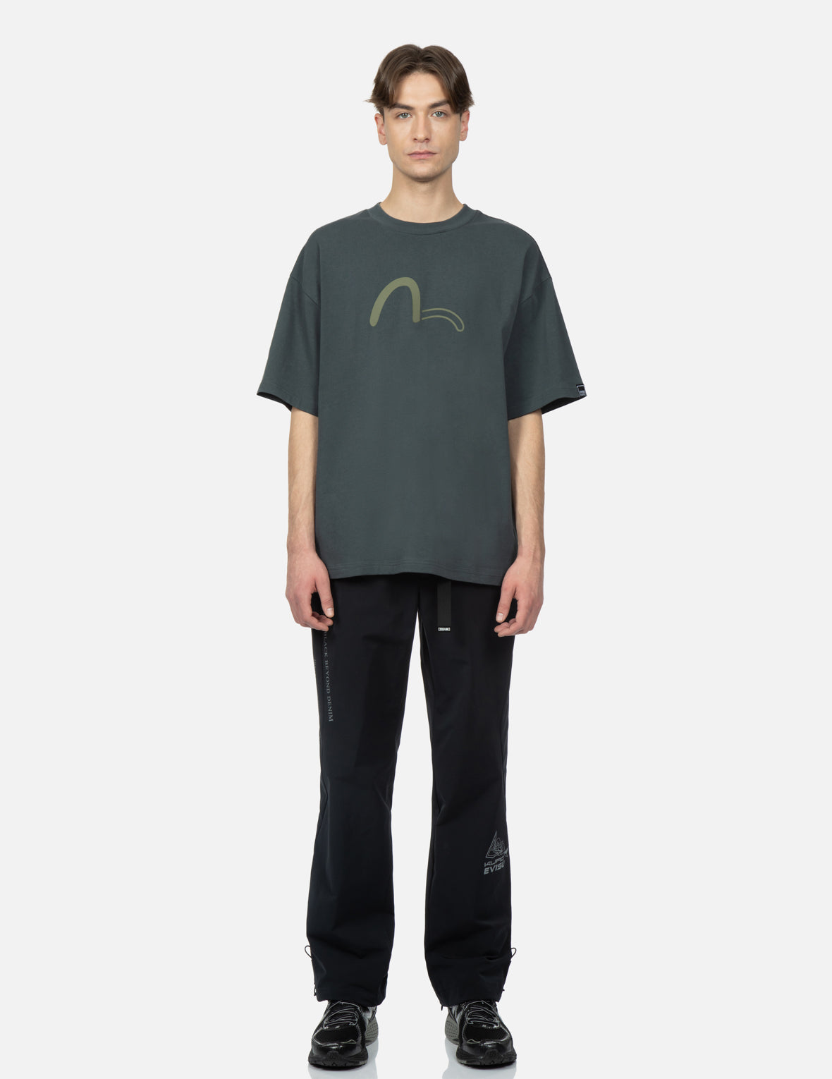 Seagull and Logo Print T-Shirt