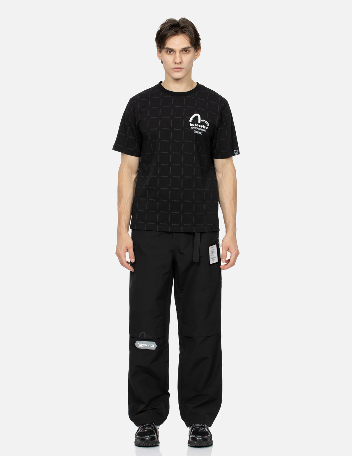 Water Reactive Allover Print Regular Fit Panelled Pants