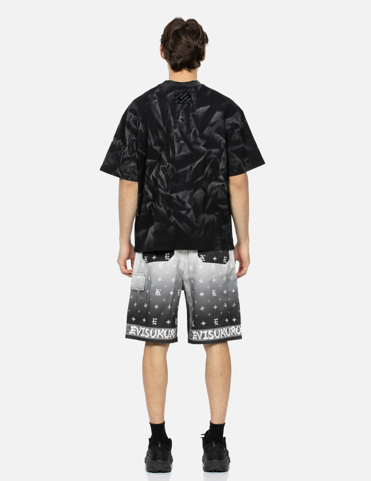 Gradient Allover Paisley Printed Taper Shorts