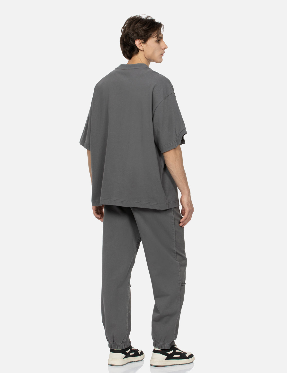 Contrasting Print and Patchwork Rib Oversized T-shirt