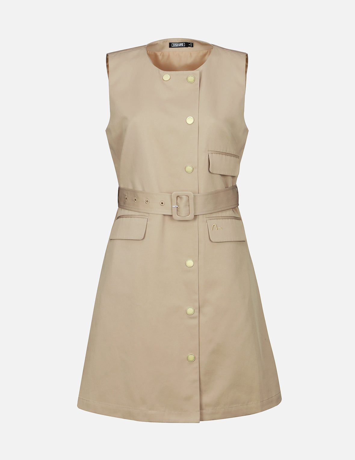 Seagull Embroidery Sleeveless Dress