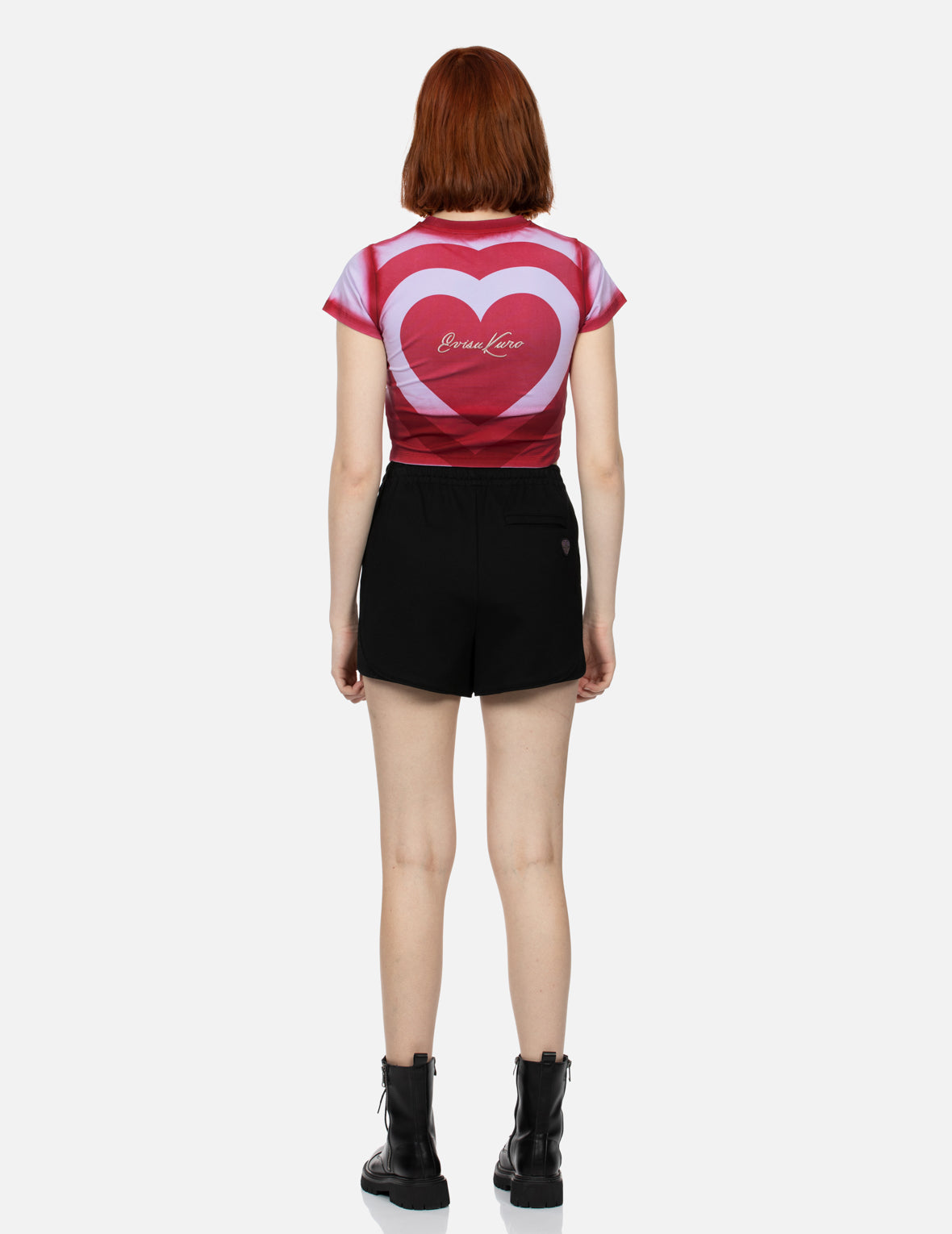 Gradient Sprayed Slim Cropped T-shirt