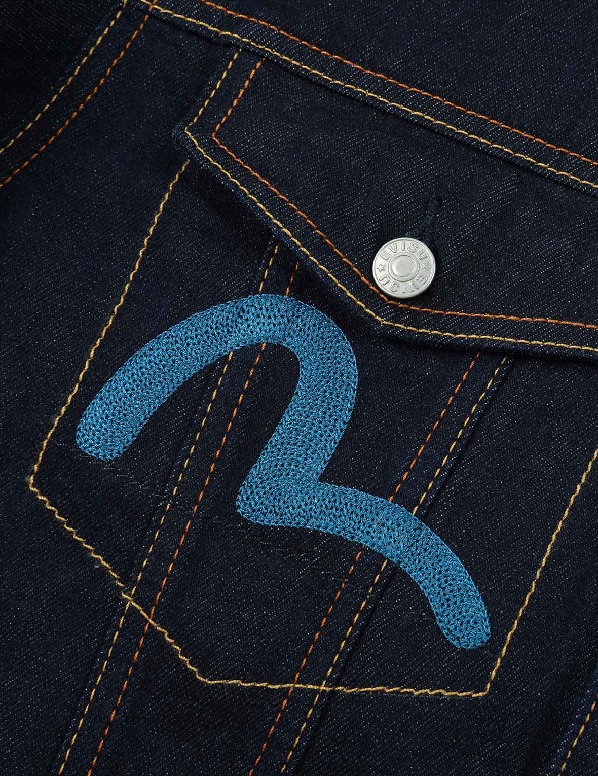 Seagull and Eagle Embroidered Denim Jacket
