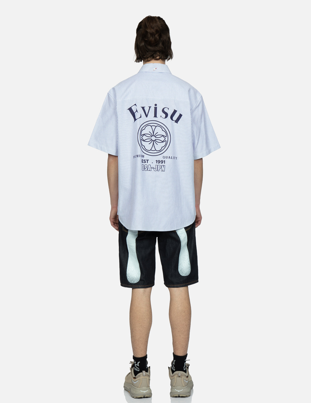 Seagull Daicock Print Denim Shorts