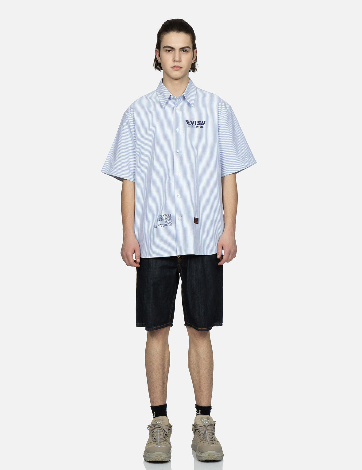 Seagull Daicock Print Denim Shorts