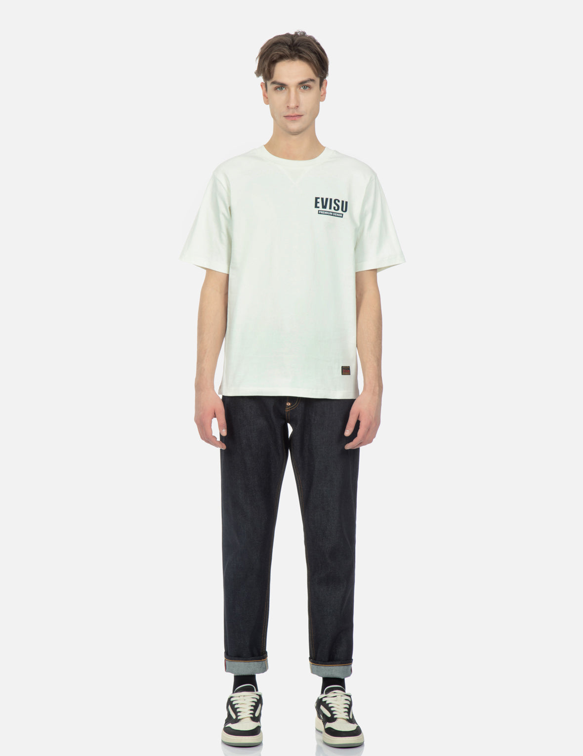 Seagull Printed Pocket Carrot-fit Cropped Jeans #2017