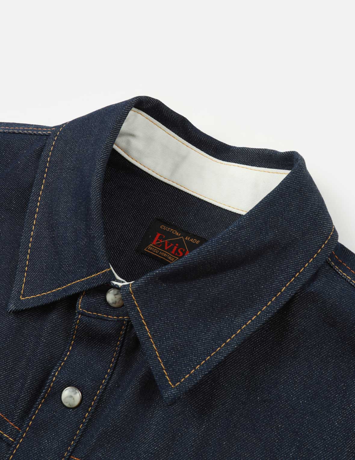 Samurai-pattern Kamon and Seagull Denim Shirt