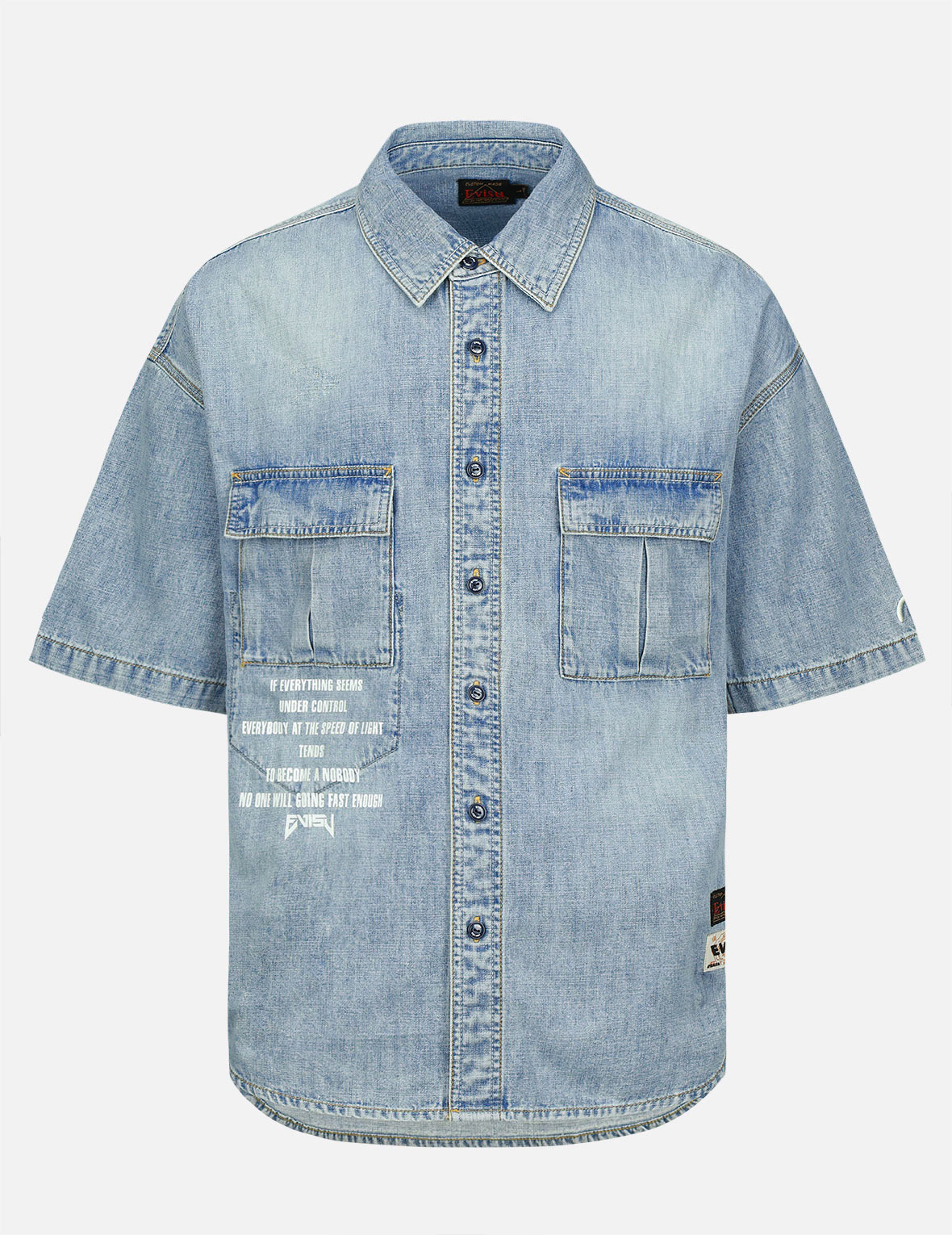 Godhead Print Denim Shirt