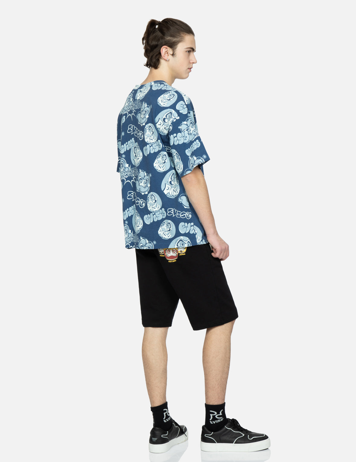 Allover Graffiti Daruma Print T-Shirt