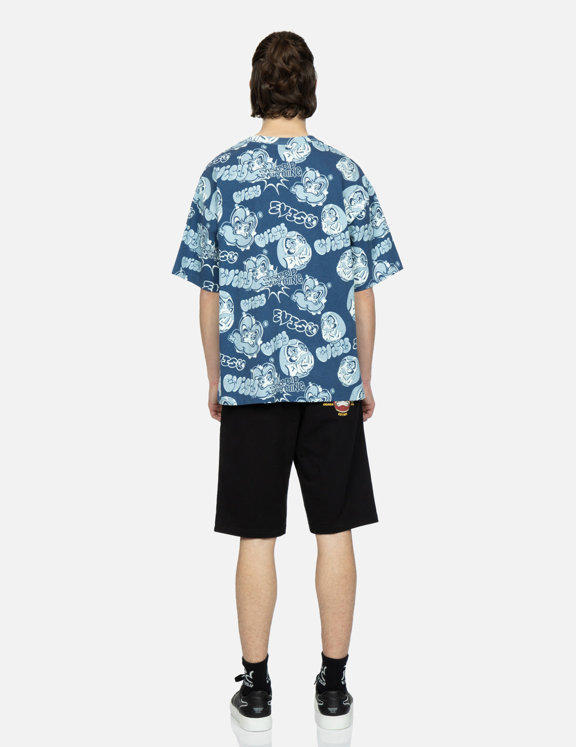 Allover Graffiti Daruma Print T-Shirt