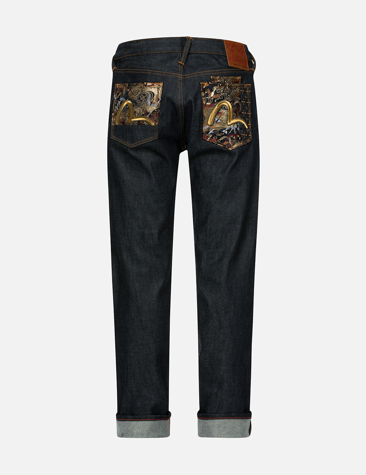 Seagull Embroidery and Brocade Patched Carrot Fit Denim Jeans #2017