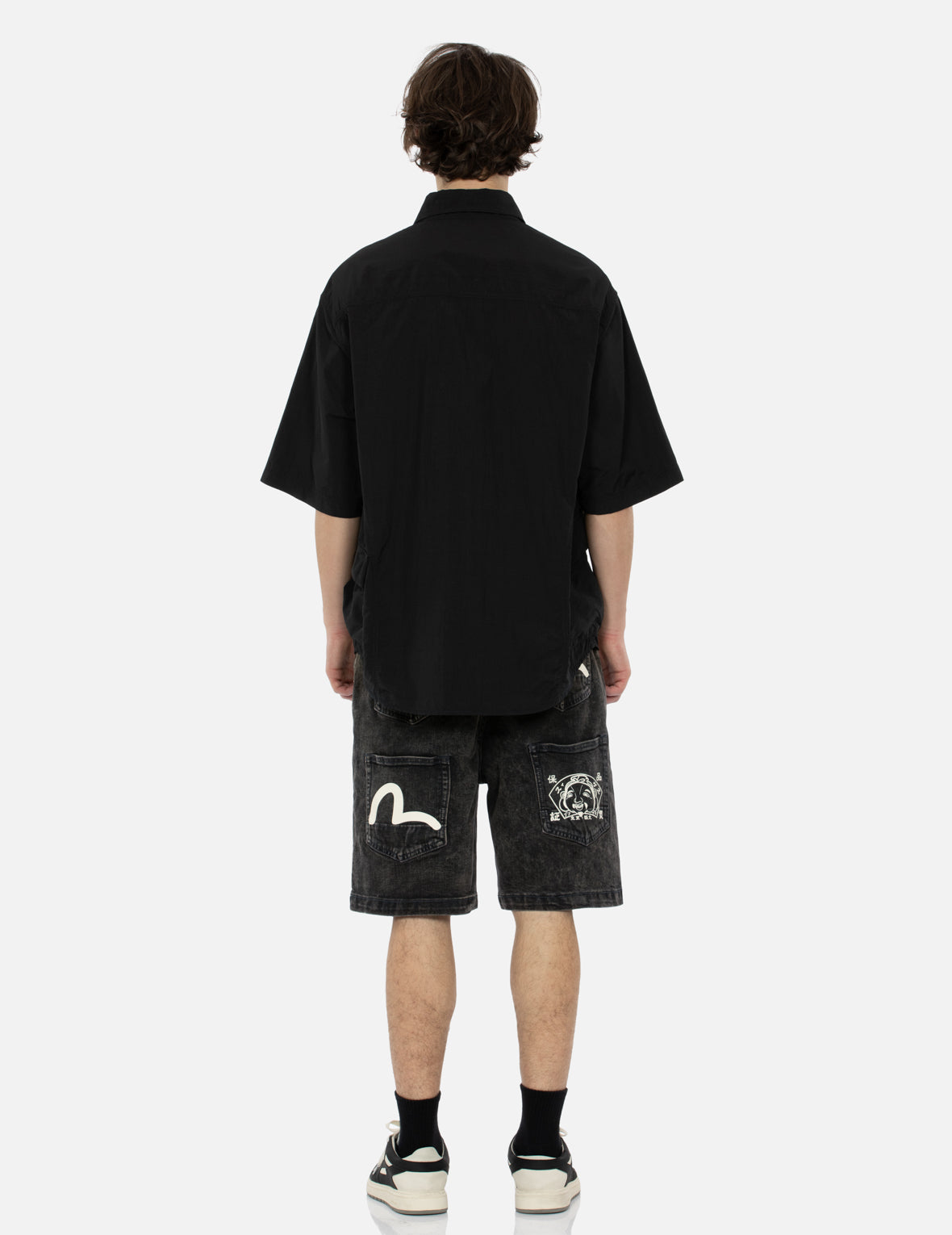 Multi-Reflective Print Oversized Short Sleeve Shirt
