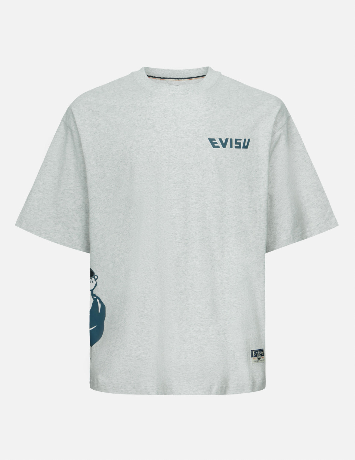 Godhead Print and Seagull Embroidery Loose Fit T-shirt