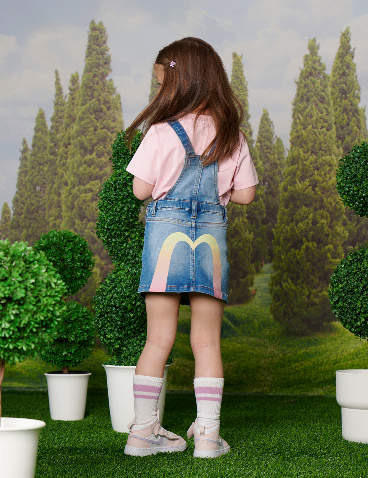 Multi-Pocket and Daicock Print Regular Fit Dungaree Denim Dress